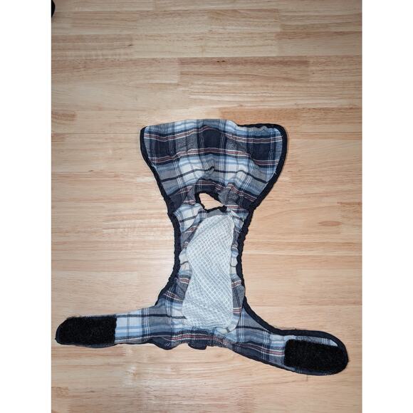 Cute Blue Jean & Plaid 100% Cotton Dog Diaper w/ Waterproof Liner Size M - Picture 3 of 3